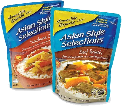 Retort pouches of ready meals printed on laminate film